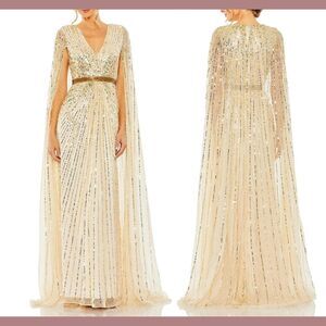 Mac Duggal | Dresses | Nwt 798 Mac Duggal 4 Cape Sleeves Sequined V Neck Gown Nude Gold G1849 | Poshmark Mac Duggal | Dresses | Nwt 798 Mac Duggal 4 Cape Sleeves Sequined V Neck Gown Nude Gold G1849 | Poshmark